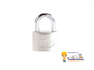 Candado de acero corto llave de discos 40mm cromo satinado