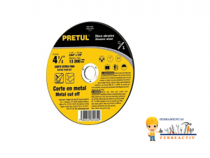 DISCO TIPO 41 PARA CORTE FINO DE METAL 4-1/2″, 1.2 MM PRETUL