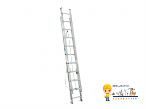 Escalera de extensión tipo 3 de aluminio con 24 peldaños
