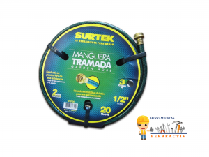 Manguera tramada verde 1/2″ 20M