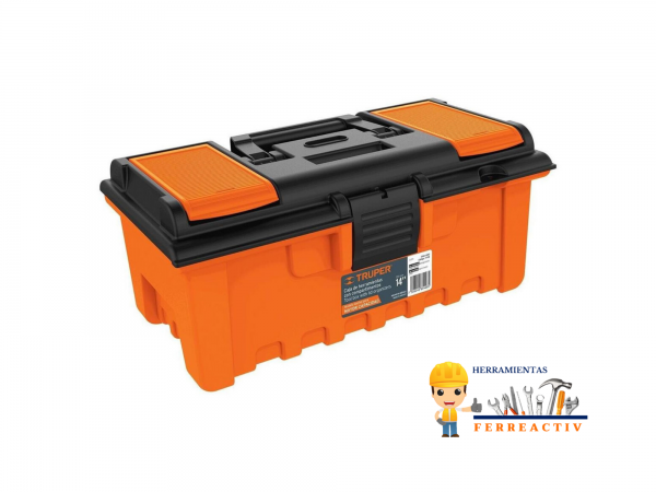 CAJA PLÁSTICA 14" CON COMPARTIMENTOS