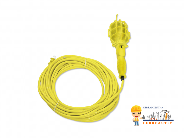 Lámpara de taller con canastilla plástica 8m