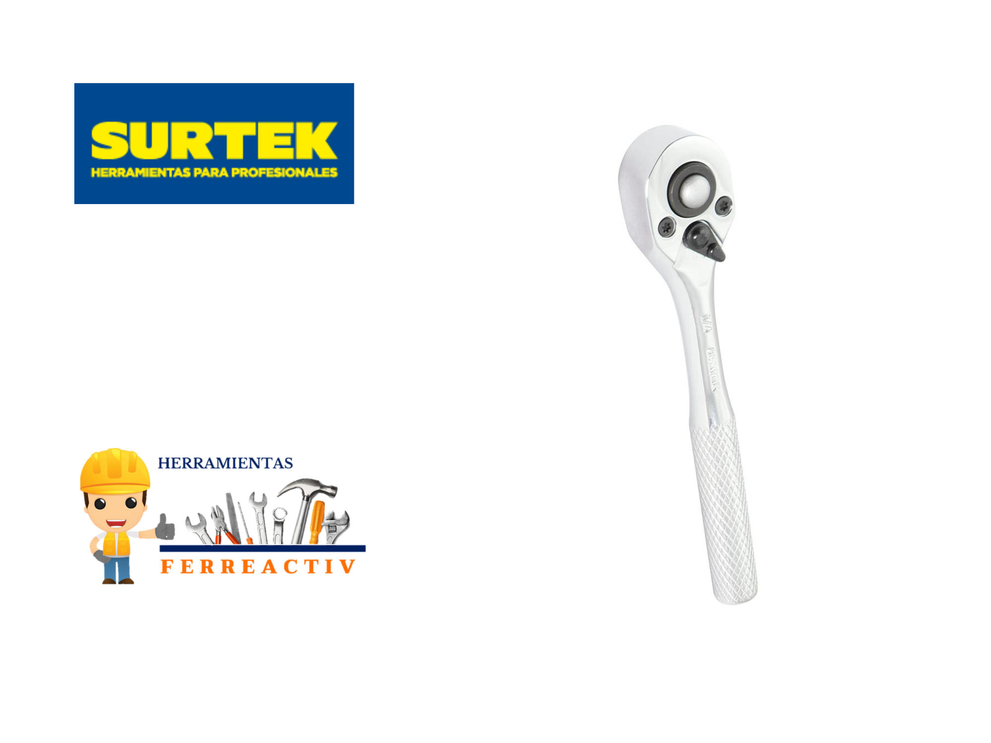 Matraca 1/4″ cabeza de pera