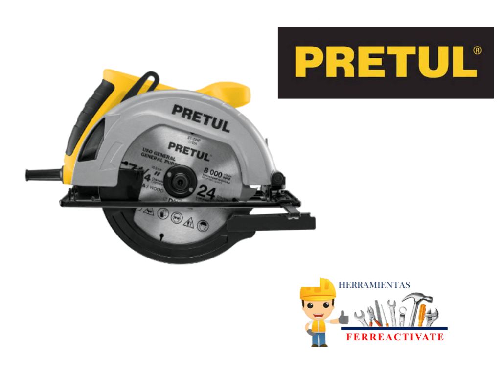 Sierra circular 7-1/4″, 1200W, PRETUL
